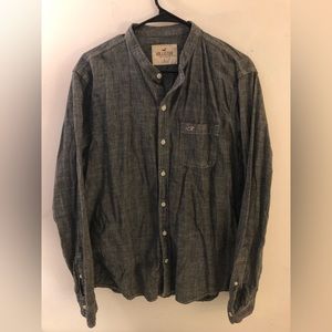 Banded collar shirt (charcoal)